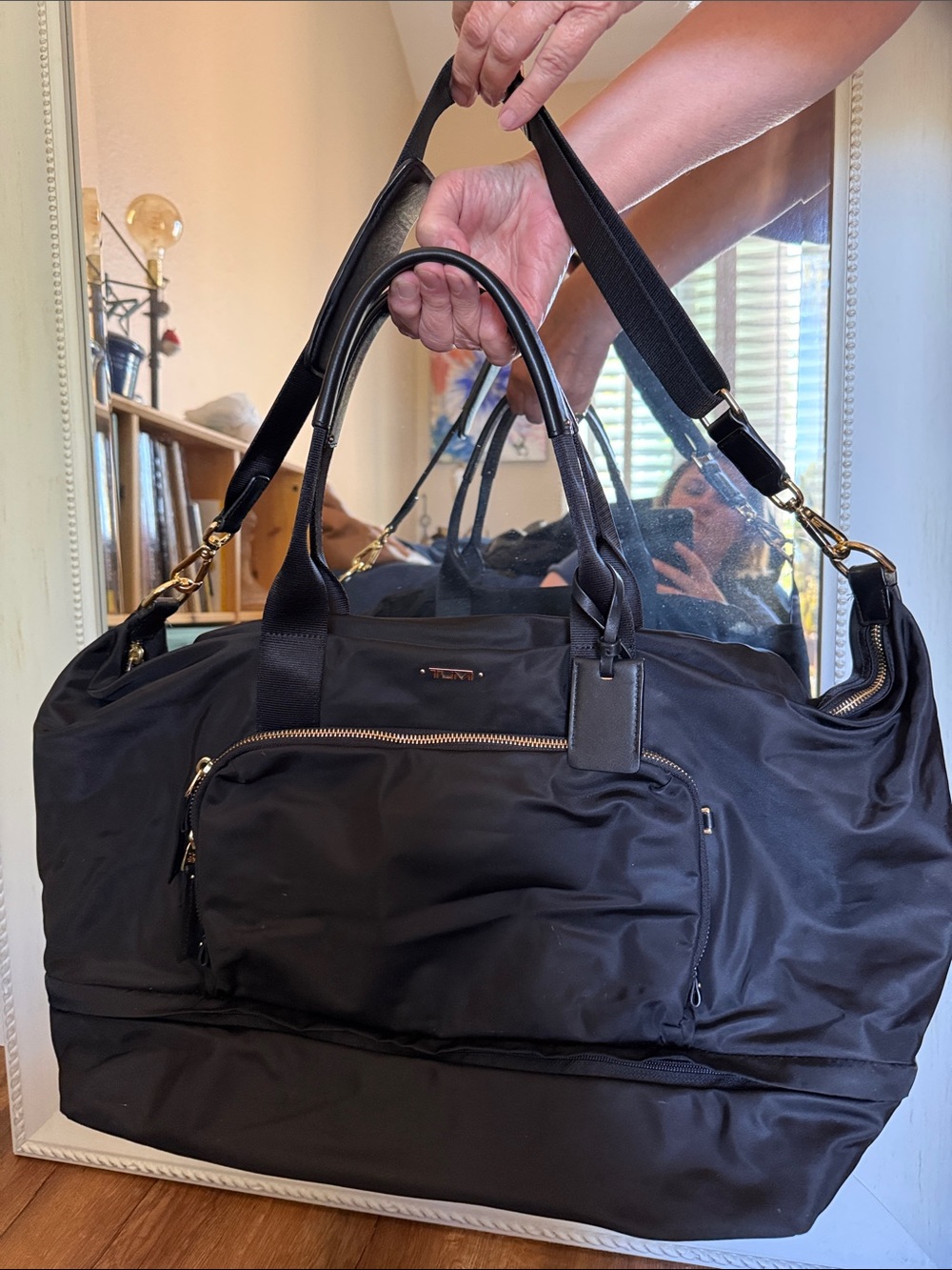 Tumi satchel/ carryall Travel bag with long Strap